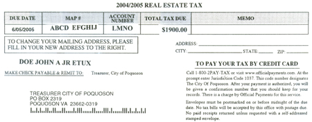 generic real estate bill example