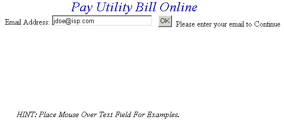 Enter email example screen