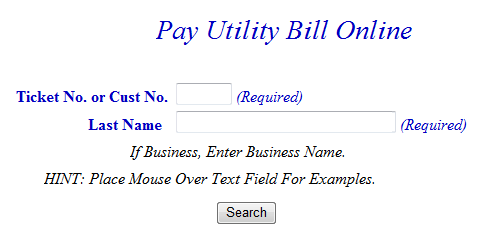 Search example screen